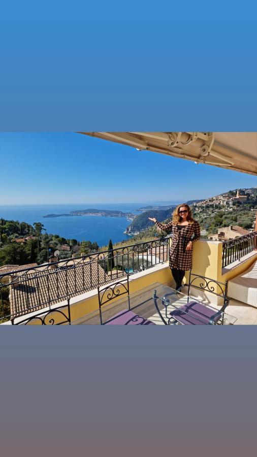 Sunny Panoramic Balcony Apartment Eze Bagian luar foto