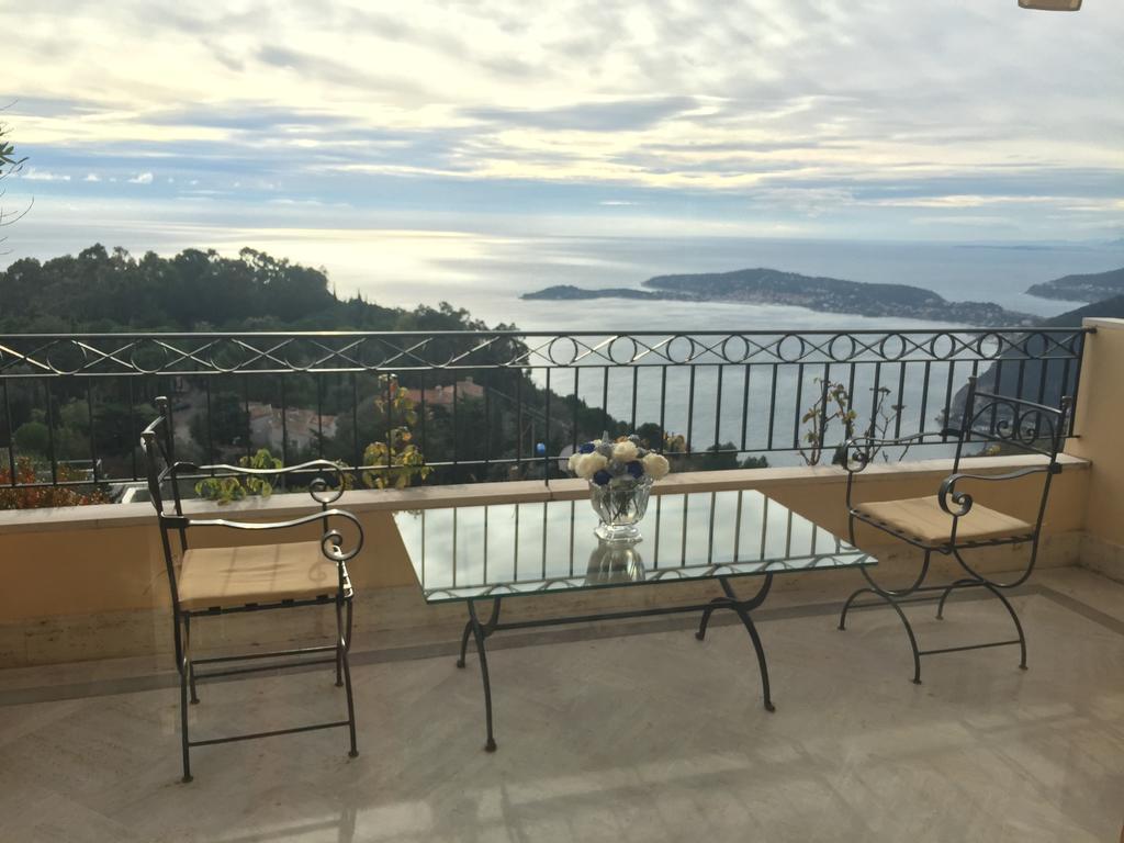 Sunny Panoramic Balcony Apartment Eze Bagian luar foto